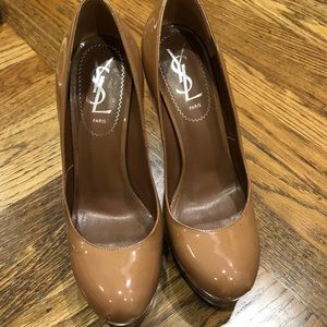 YSL tribute patent leather nude size 37